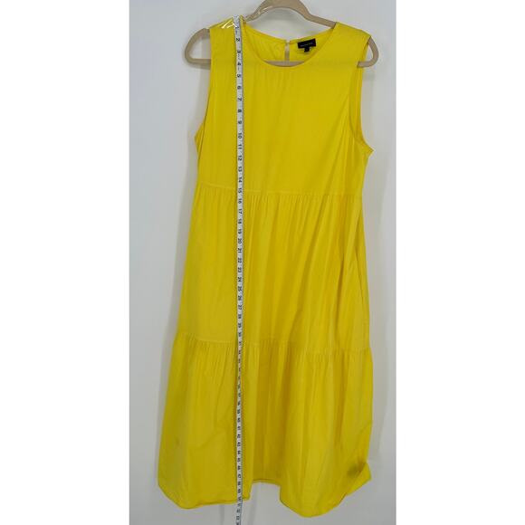 Who What Wear Maxi Tiered Dress Yellow Sleeveless Crewneck Vacay Summer XL - Picture 7 of 8